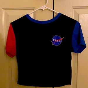 Nasa Color Blocked Cropped Tee